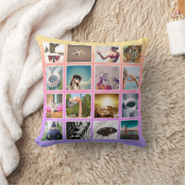 Almofada Travesseiro Personalizado Arco-íris Colagem de 16 