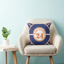 Almofada Travesseiro personalizado azul e laranja