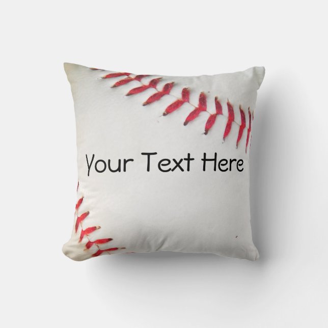 Almofada Travesseiro Personalizado Branco de Beisebol com c (Frente)