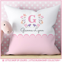 Travesseiro Personalizado com Nome da Bebê com Flo