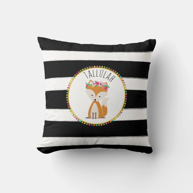 Almofada Travesseiro personalizado da listra do Fox do bebê (Frente)