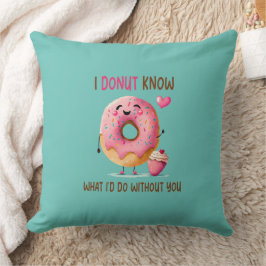 Almofada Travesseiro Personalizado de 2 Lados de Donut Fofo