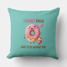 Almofada Travesseiro Personalizado de 2 Lados de Donut Fofo