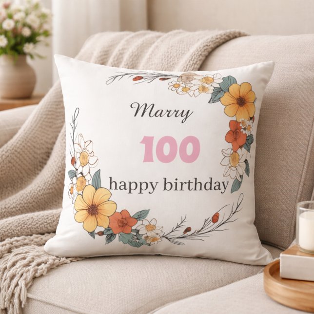 Almofada Travesseiro Personalizado de Aniversário com Nome  (Criador carregado)