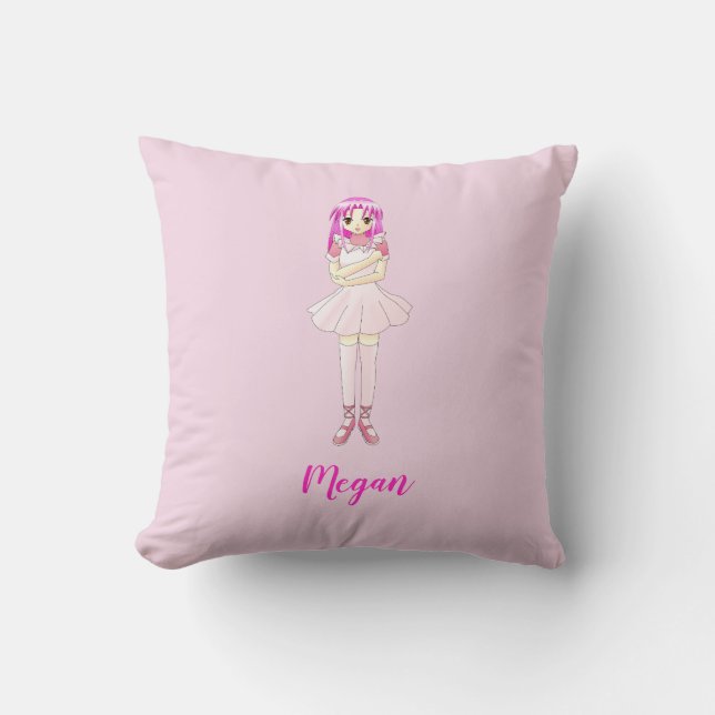Almofada Travesseiro Personalizado de Ballet Menina Anime (Frente)