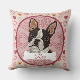Almofada Travesseiro Personalizado de Boston Terrier com Co