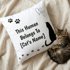Almofada Travesseiro Personalizado de Gato Preto
