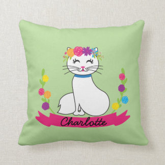 Almofada travesseiro personalizado de nomes de gato giro