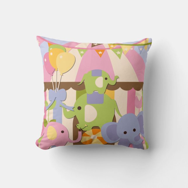 Almofada Travesseiro personalizado do circo do bebê (Frente)