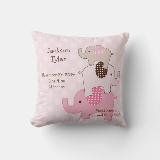 Almofada Travesseiro personalizado "Elefantes empilhados co (Frente)