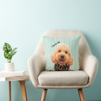 Almofada Travesseiro Personalizado Listrado de Cachorro com