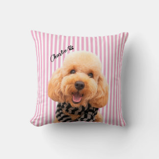 Almofada Travesseiro Personalizado Listrado de Cachorro com