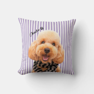 Almofada Travesseiro Personalizado Listrado de Cachorro com