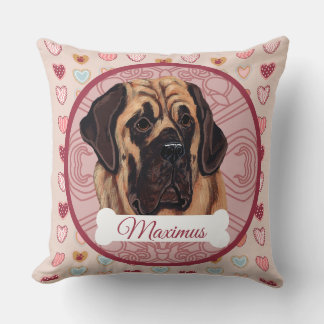 Almofada Travesseiro Personalizado Mastiff Dia dos Namorado