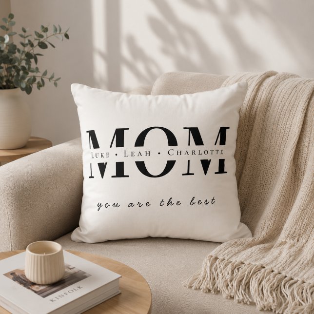 Almofada Travesseiro Personalizado Nome Mãe Minimalista (Criador carregado)