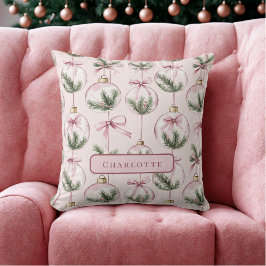Almofada Travesseiro Personalizado Ornamento de Natal Rosa