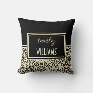 Almofada Travesseiro Personalizado Preto Creme Leopardo par