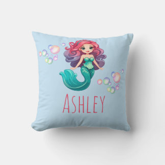 Almofada Travesseiro Personalizado Sereia com Acento Azul