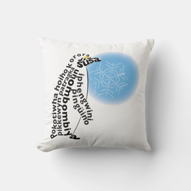 Almofada Travesseiro Pinguim do Mundo (Frente)