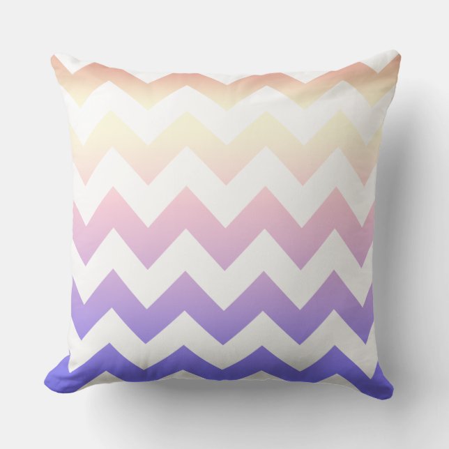 Almofada Travesseiro Pink Blue Zig Zag Listrado (Frente)