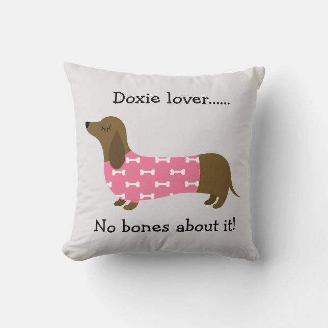 Almofada Travesseiro Pink Dachshund Personalizado (Frente)