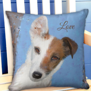 Almofada Travesseiro Pintado de Raposa Terrier Cão Lover