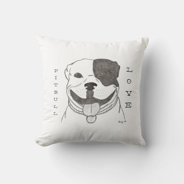 Almofada Travesseiro Pitbull Love (Frente)