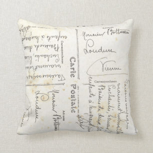 Almofada Travesseiro postal francês Vintage (Script Franc