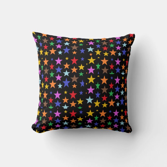 Almofada Travesseiro Preto com Estrelas para sua Cama ou So (Frente)
