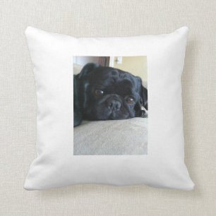 Almofada Travesseiro preto do Pug