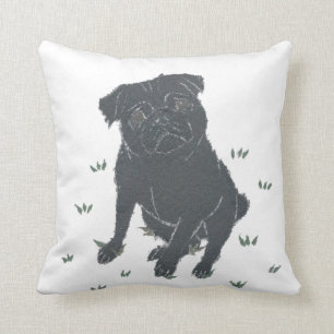 Almofada Travesseiro preto do Pug