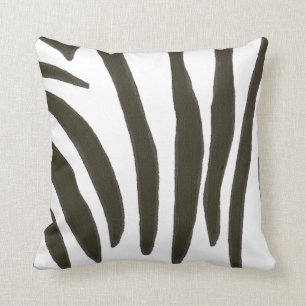 Almofada Travesseiro preto e branco das listras da zebra