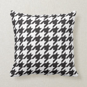 Almofada Travesseiro preto e branco de Houndstooth