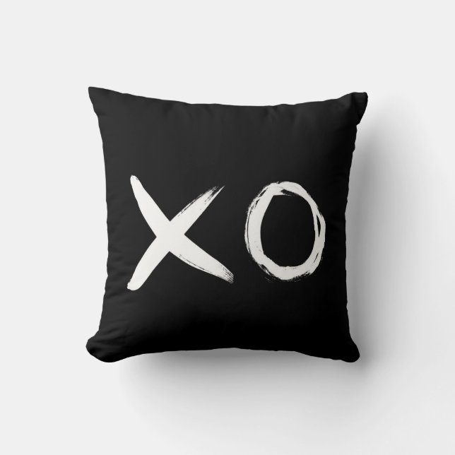 Almofada Travesseiro preto e branco de XO (Frente)