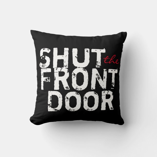 Almofada Travesseiro preto e branco humorístico (Frente)