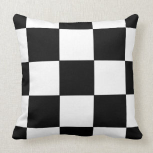 Almofada Travesseiro preto e branco retro do teste padrão