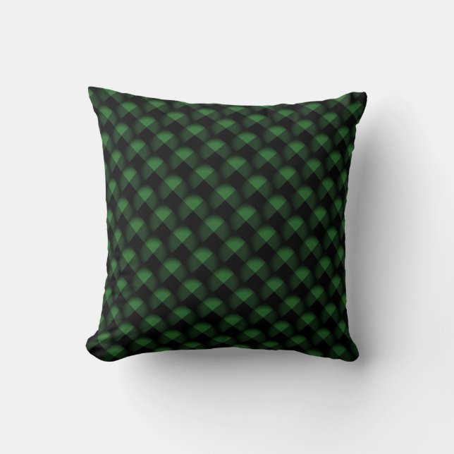 Almofada Travesseiro Preto e Verde para Lançar (Frente)