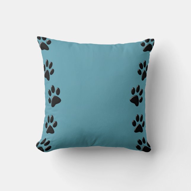 Almofada Travesseiro Preto Puppy Paws (Frente)
