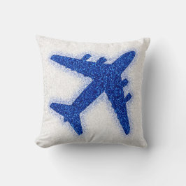 Almofada Travesseiro quadrado azul de avião