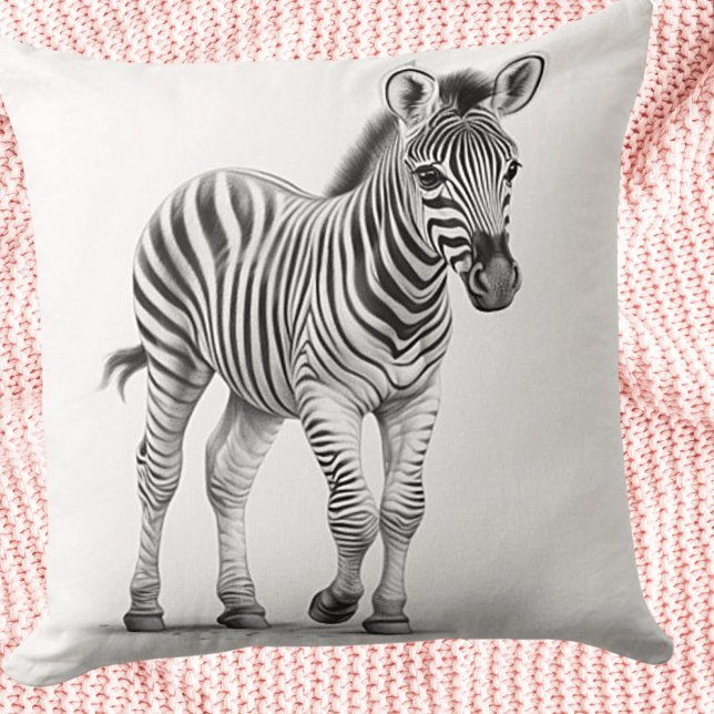 Almofada Travesseiro Quadrado Bebê Zebra Preto e Branco (Criador carregado)