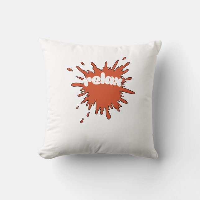 Almofada Travesseiro Quadrado de "Relaxe" de BrushAVE Verme (Frente)