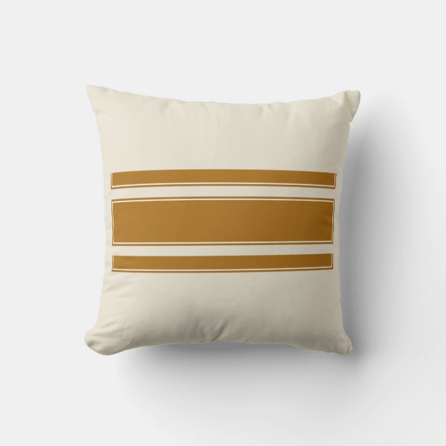 Almofada Travesseiro Quadrado de Stripes Castanho - Minimal (Frente)