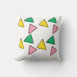 Almofada Travesseiro Quadrado de Triângulo Colorido - Moder