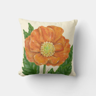 Almofada travesseiro quadrado Orange Poppy