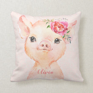 Almofada Travesseiro Quadrado Personalizado Olivia Pigsley