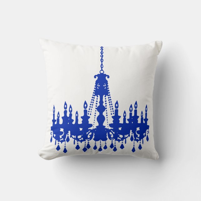 Almofada Travesseiro Real Blue Chandelier Designer (Frente)
