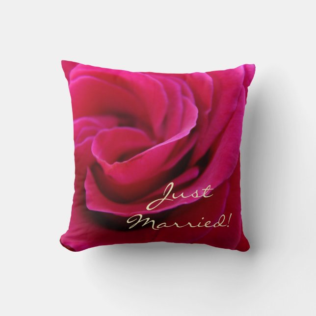 Almofada Travesseiro Recém-Casados Rosa Cor-de-Rosa Lua de  (Frente)