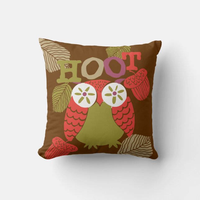 Almofada Travesseiro Red Hoot Owl (Frente)