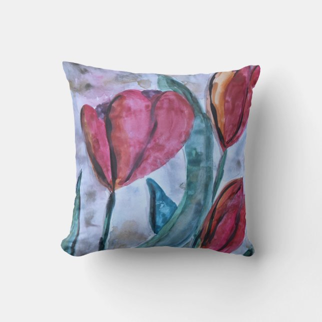 Almofada Travesseiro Red Tulip Designer (Frente)