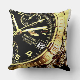 Almofada Travesseiro Relógio Dourado